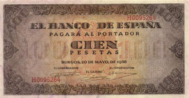 100 Pesetas 1938
